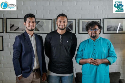 The Marketeir team with Shakib Al Hasan for Shakib 75 Healthcare